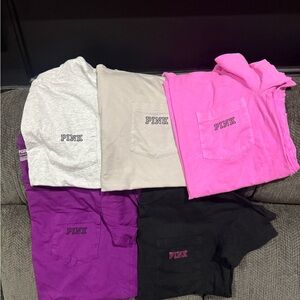 PINK Victoria's Secret Tees - Pink, Gray, Purple, Black, and Sand
